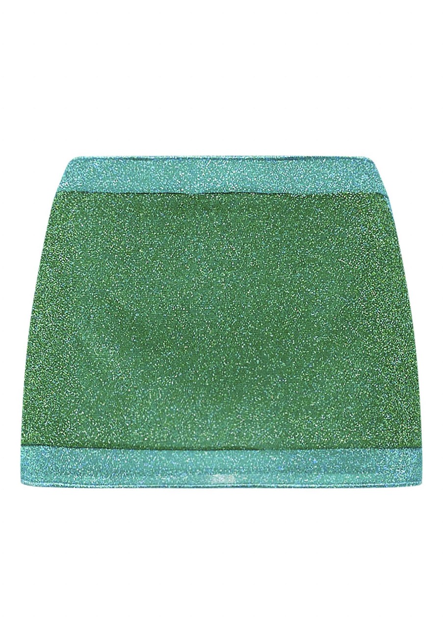 Women Oseree  Hs23 Lumiere Bicolor Skirtini Aquamarine - Emerald Green •  Modewimwear